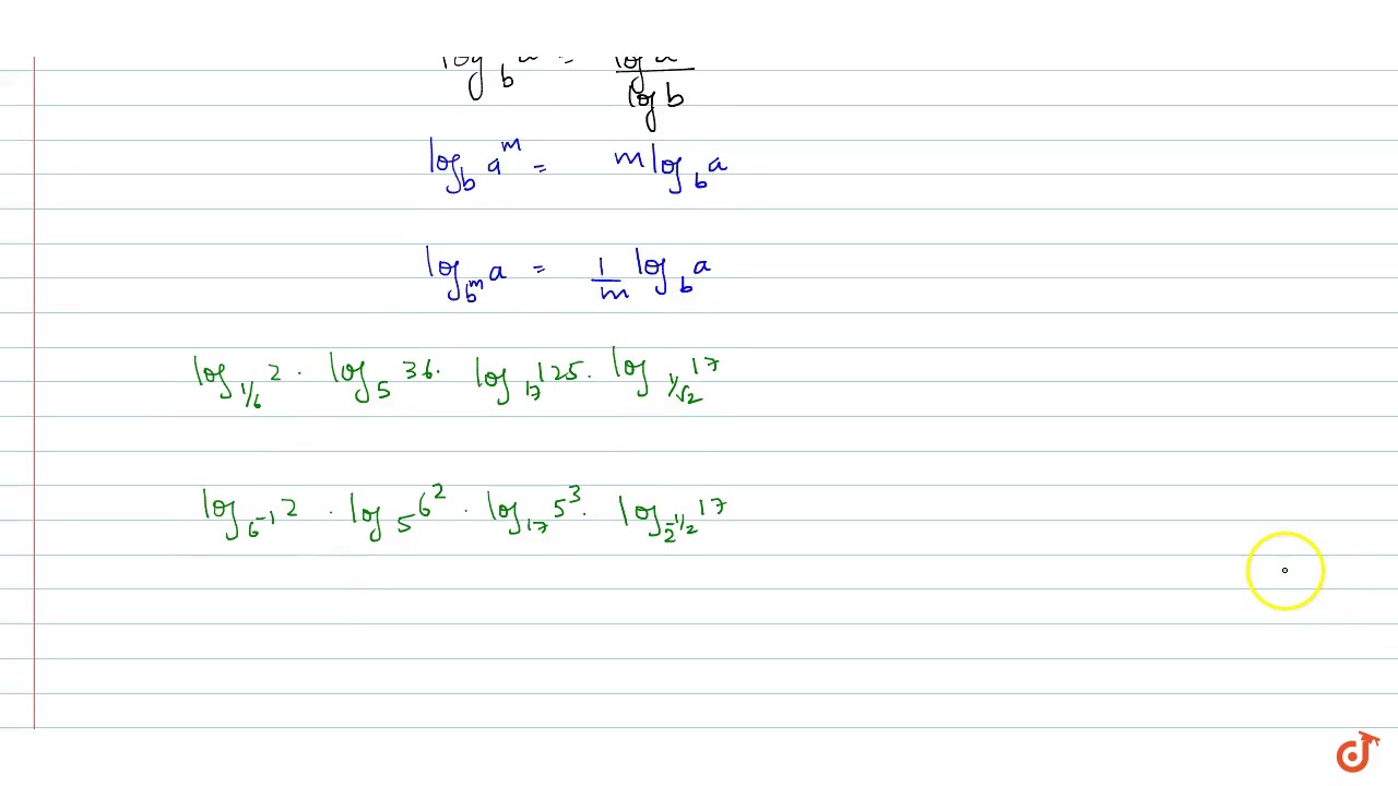 The Value Of log 1 6 2 log 5 36 log 17 125 log 1 sqrt 2 17 Is the-value-of-log-1-6-2-log-5-36-log-17-125-log-1-sqrt-2-17-is