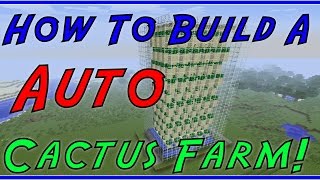 Minecraft 1.8: How To Build A Auto Cactus Farm!