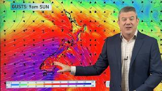 NZ: Damaging winds possible Sunday, polar cold returns to SI