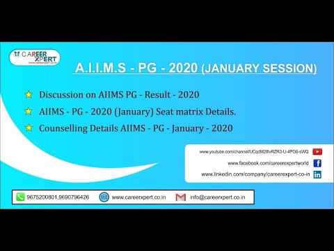 AIIMS PG 2020 JANUARY RESULT DISCUSSION/SEAT MATRIX DISCUSSION/COUNSELLING DETAILS 2020