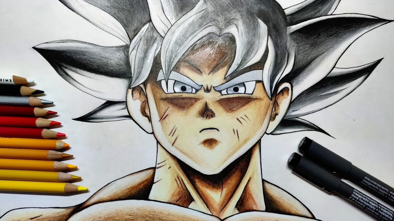 Drawing Goku Mastered Ultra Instinct Time Lapse Youtube