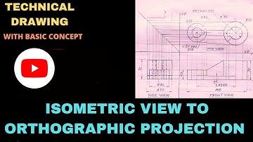 Isometric view se Orthographic Projection in Engineering Drawing In Hindi.#Third Angle projection.