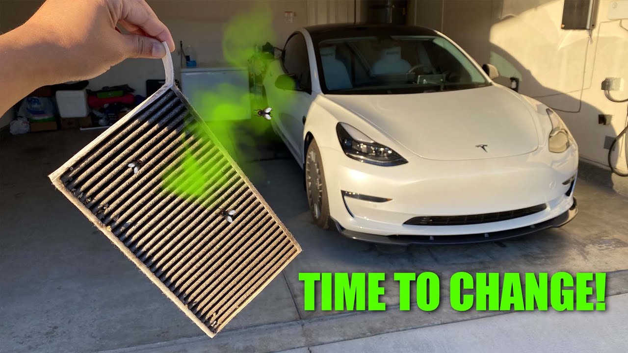 How to change Tesla Model Y/3 Cabin Air Filters / Change it before it's too  late! #tesla 