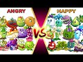 Pvz 2 Gameplay | Team ANGRY Vs Team HAPPY - Which Plant Will Win ? - Plants vs Plant (Part 1)