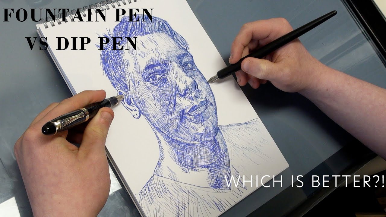FOUNTAIN PEN vs DIP PEN Which is Better at Drawing?! YouTube