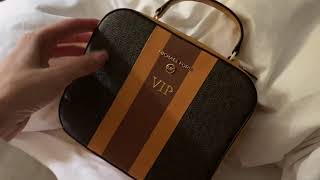 Michael Kors Handbag Jet Set Medium Logo Stripe Crossbody Bag + Monogram Vip