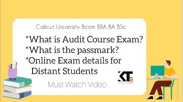 Calicut University Audit Course Examination Details