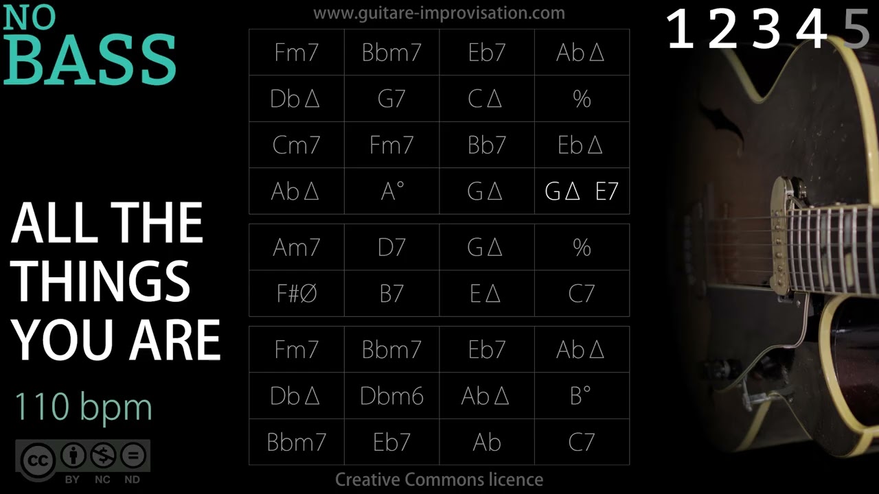 All The Things You Are - NO BASS - 110 bpm : Backing Track