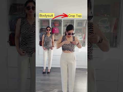 Fashion Hack Convert Your Bodysuit To CropTop Shorts Fashionhack Tutorial Tips Style