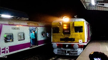 Exciting & amazing crossing of beautiful EMU local Train at night | Indian Railways [4K]