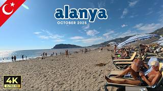 Alanya Oba Beach Walk 🏖️ | Antalya Turkey | October 13, 2025 [4K HD] 🇹🇷