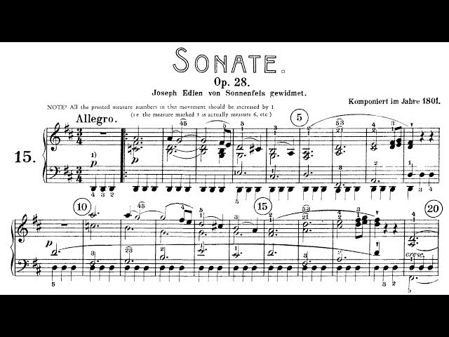 Ludwig van Beethoven - Sonate Nr. 15 D-Dur, op. 28