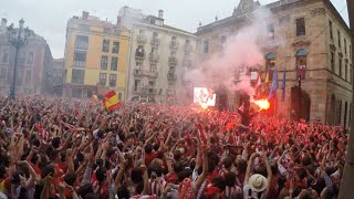 Ascenso Sporting de Gijón 2015. Celebración Ayuntamiento.