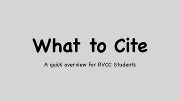 When to Cite: A Quick Overview for RVCC Students