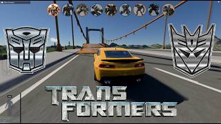 Transformers Cars vs FALLEN BRIDGE: Can They Make the Jump? | BeamNG.drive