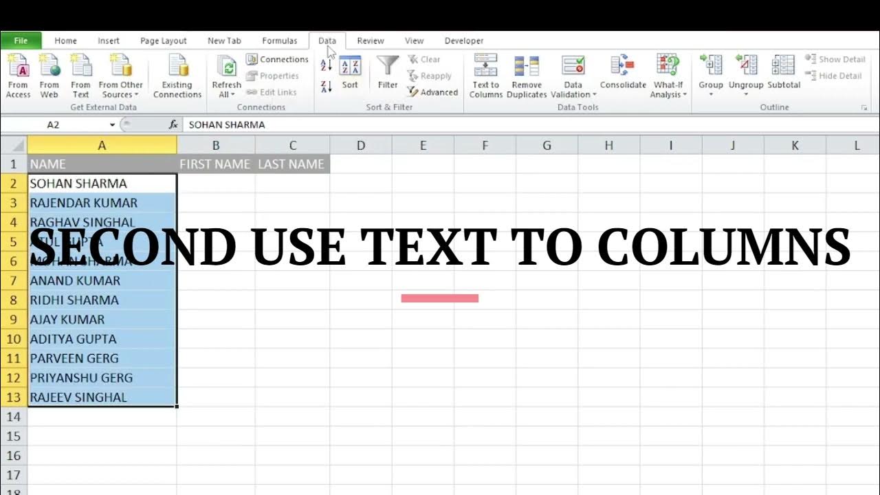HOW TO USE TEXT TO COLUMN IN EXCEL.#excel - YouTube