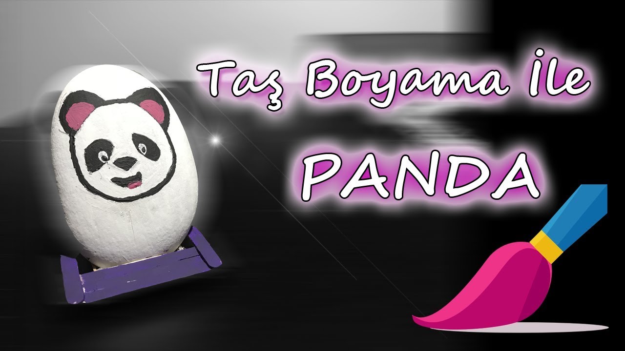 Taş Boyama ile Panda Yapımı Taş Boyama ile Panda Yapımı