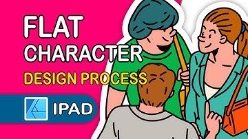 how to draw flat character illustration process. affinity designer 2 for ipad