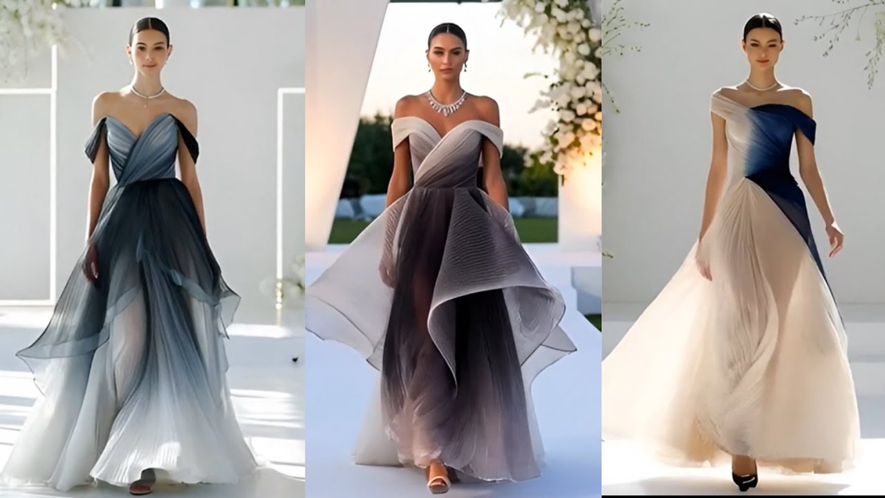 Off Shoulder Architectural Gown Runway Power 2026