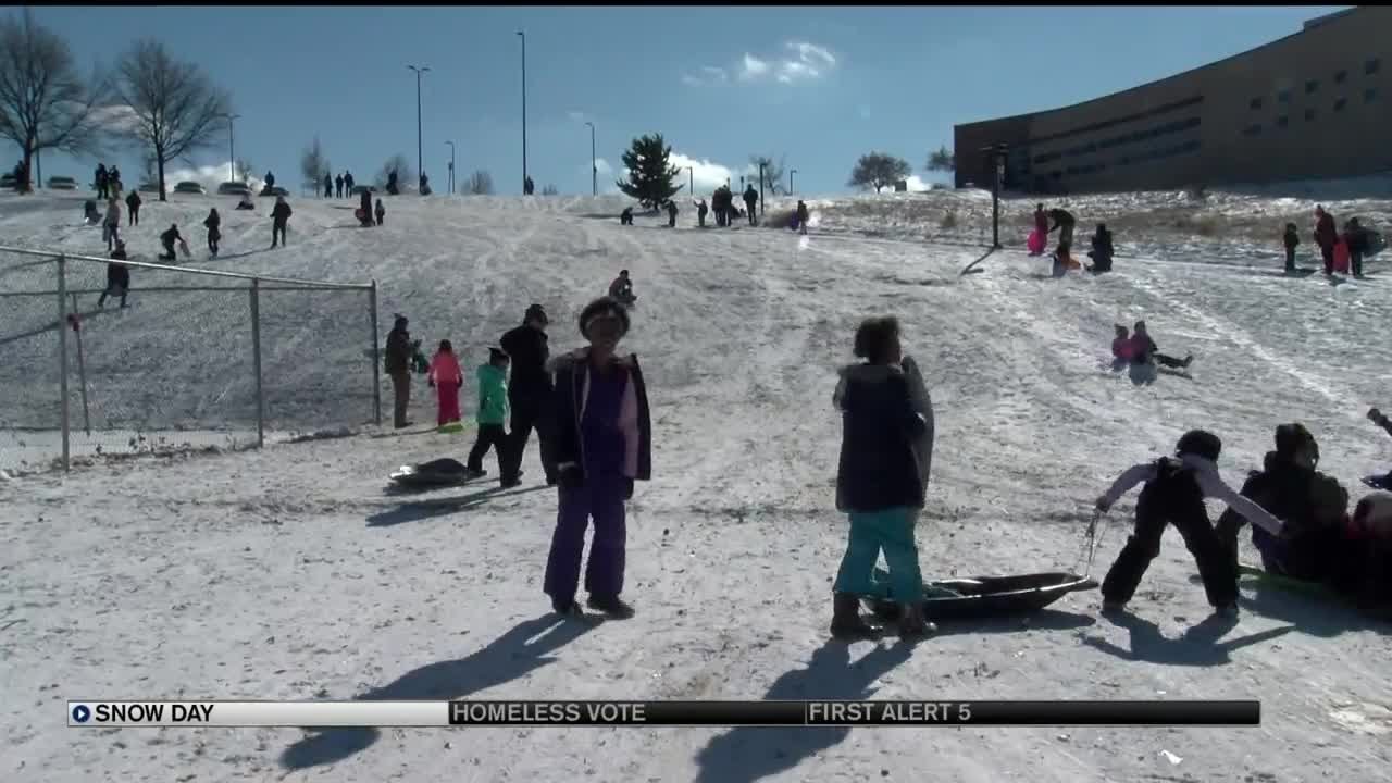 Snow day means time to sled for some in Colorado Springs