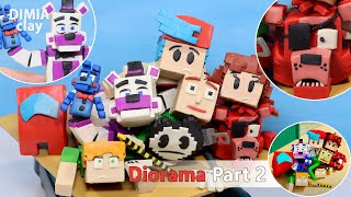 DIORAMA MINECRAFT made of clay (characters from the games FNaF, FNF, Bendy) Part 2