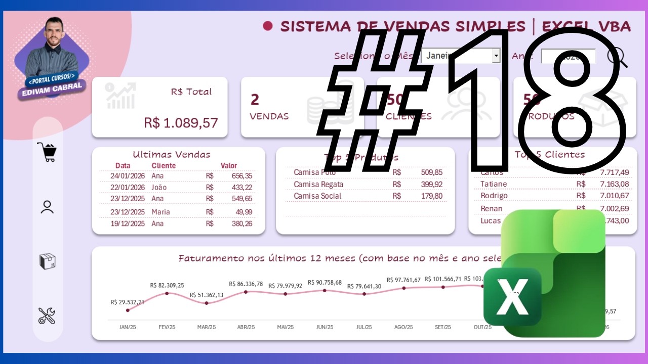Sistema de Vendas Excel VBA Aula 18 - YouTube