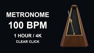 100 BPM Metronome - 1 Hour | Clear Mechanical Click | 4K