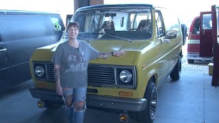 Savannah and her 1987 Ford Econoline Van. Stevie!