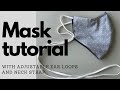 How to make the most comfortable face mask with ADJUSTABLE ear loops, NECK strap and NOSE support.