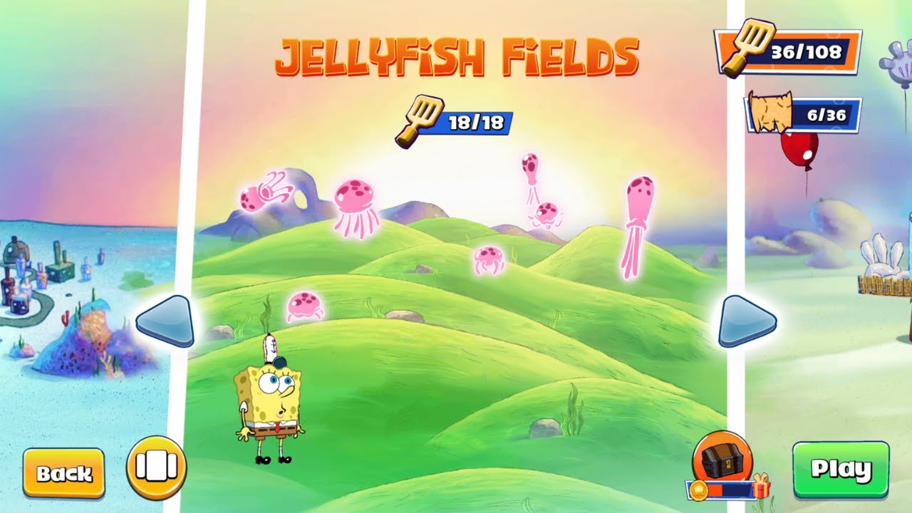 SpongeBob Patty Pursuit (PC, Commentary) Golden Spatulas, Jellyfish