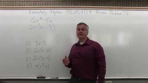 ACCUPLACER Review: Elementary Algebra Problem 56 - Mathematics with Dan Avedikian