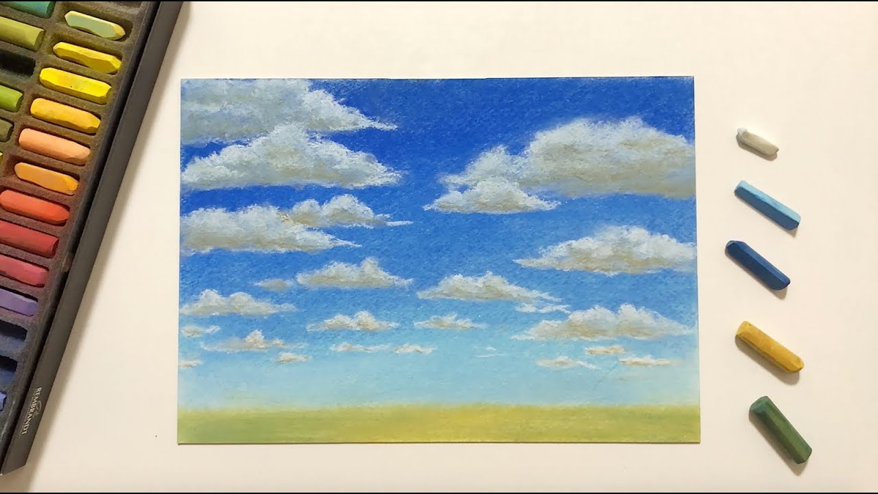 雲の描き方withソフトパステル タイムラプス How To Draw Clouds With Soft Pastels Youtube