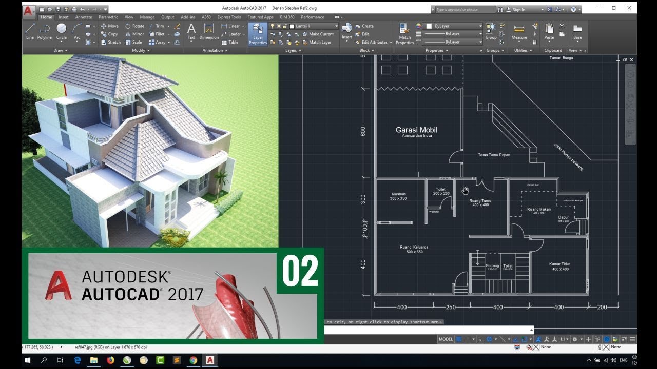 Mengambar Rumah Minimalis AutoCAD Bagian 02 YouTube