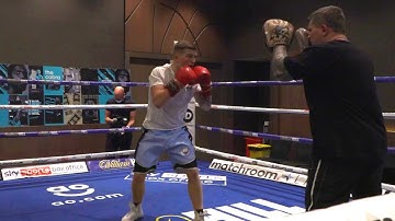 Campbell Hatton put through his paces in the ring by father Ricky
