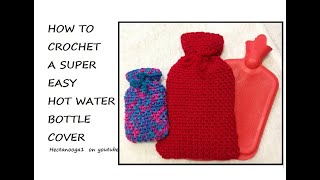 CROCHET A HOT WATER BOTTLE COVER, and a joke at the end, video # 2138
