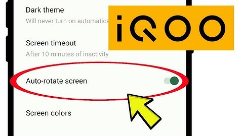 How To Enable or Disable Auto rotate On IQOO Phone