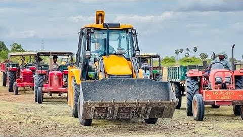 Kubota 5501 | Swaraj 744 | Mahindra 475 Loading Mud in JCB 3dx Backhoe #jcbvideo #tractorvideo #jcb