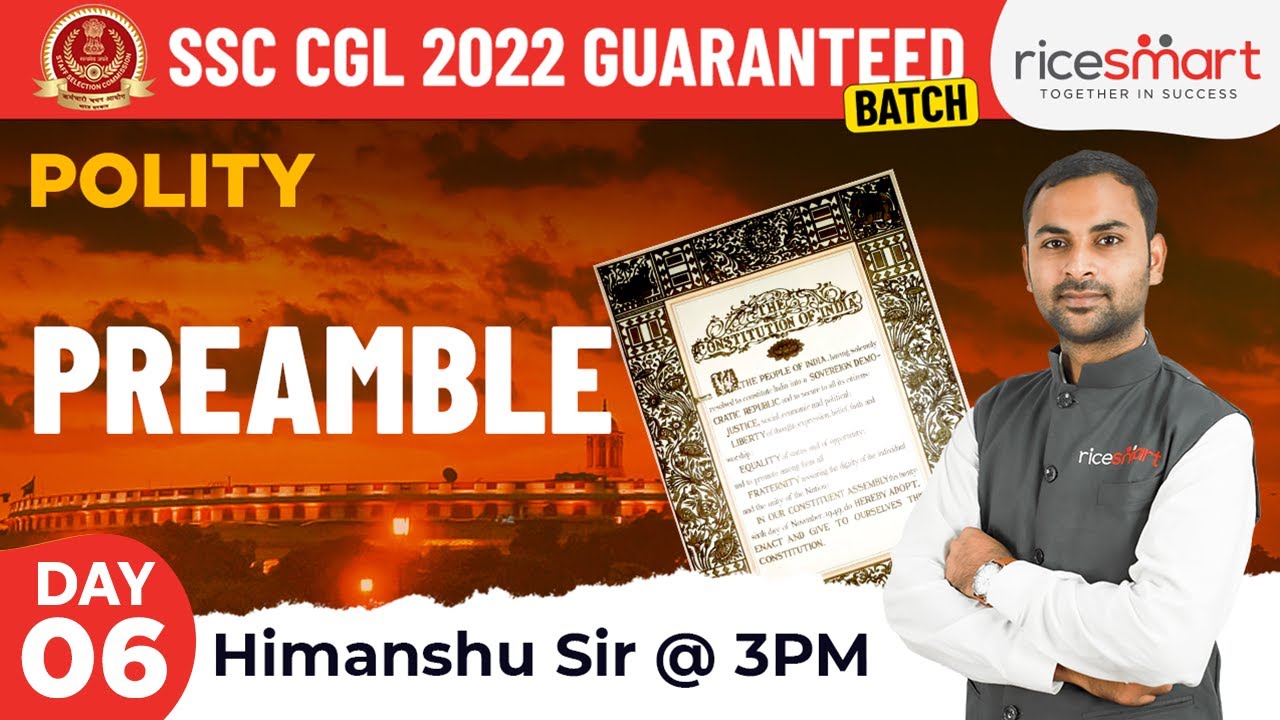 Preamble | Constitution Of India | Polity | SSC CGL 2022 | Polity By ...