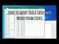 How to move table data into word from excel