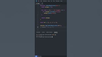 Write a function that removes all duplicate elements from an array | JS Exercise 14