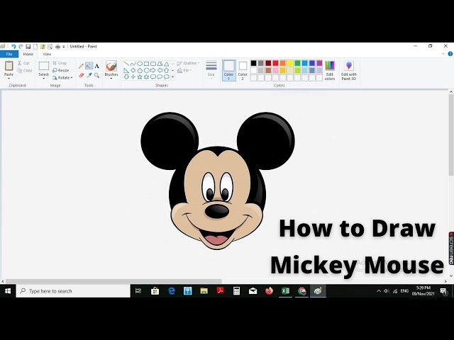 How to draw the Mickey Mouse Clubhouse logo using MS Paint