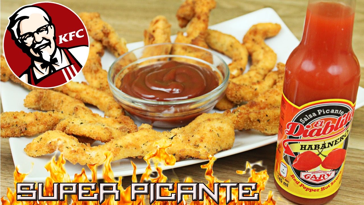 la receta mas picante del mundo, finger de pollo estilo KFC, reto picante, picante...