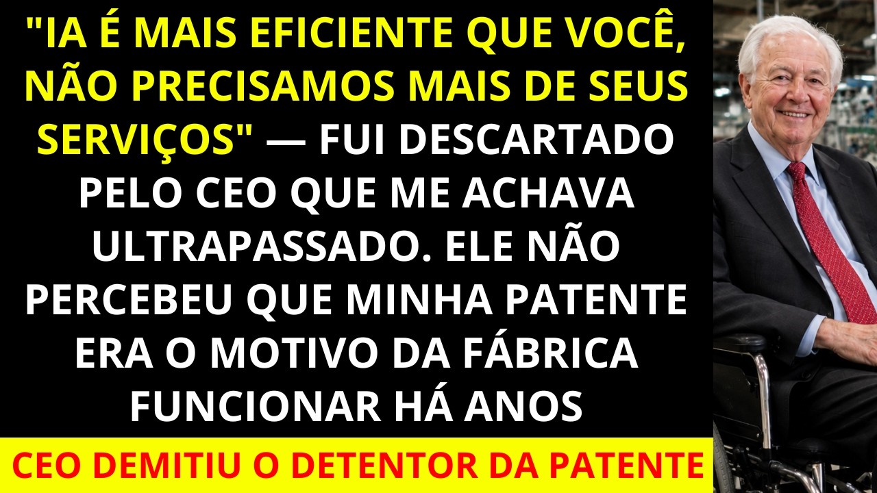 Num instante tudo mudou. Estava na minha cadeira de rodas, na fábrica, quando o novo CEO se virou para mim e disse em voz alta: "A inteligência artificial é mais eficiente do que qualquer pessoa....