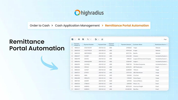 HighRadius Remittance Portal Automation | AI-Powered Cash Application