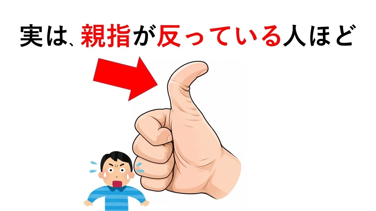 実は、親指が反っている人ほど○○【人間の体の雑学62】
