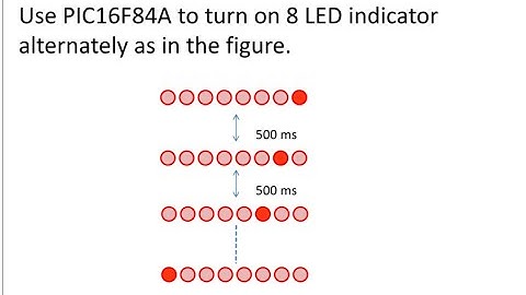 Use the PIC16F84A to turn on 8 LED indicator alternately (Proteus8 & Flowcode V4)