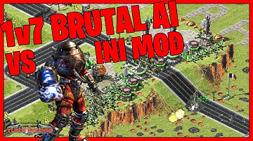 Red Alert 2 - Defensive wall - 1v7 Brutal Ai