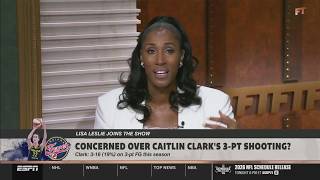 FIRST TAKE | Stephen A. & Lisa Leslie reacts to Caitlin Clark gets 24-pts lead Fever beat Sparks
