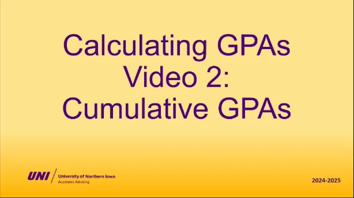 Calculating GPAs Video 2: Cumulative GPAs