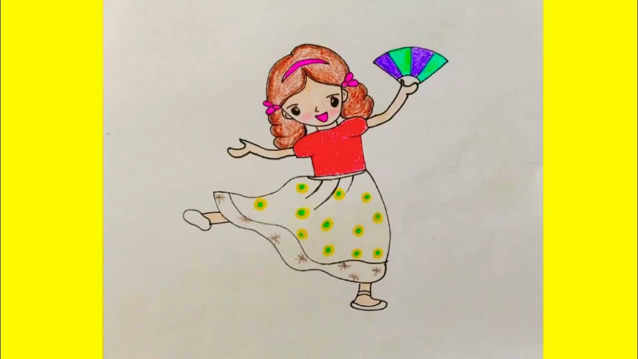 Vẽ Và Tô Màu Bé Gái Nhảy Múa Đơn Giản_How To Draw And Color A Dancing Girl  - Youtube